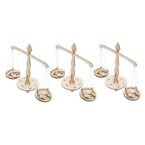HONITANO 3 Sätze Grundschüler Kreativer Skalenhebel Für Den Mathematikunterricht Naturwissenschaftliches Lernset Balance-Mathe-Spiel-Kits DIY-stammprojekte Hölzern von HONITANO