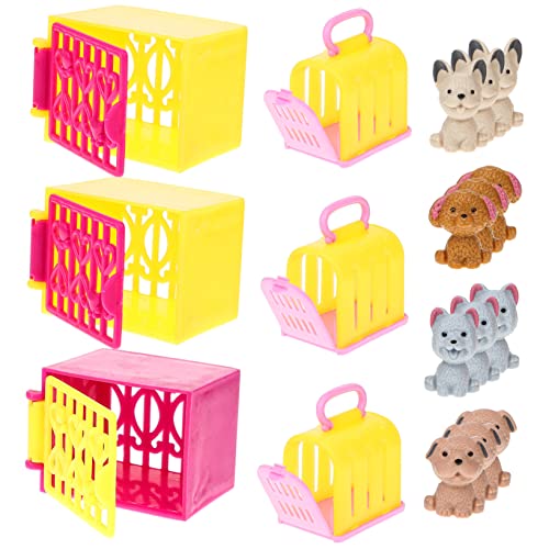 HONITANO 3 Sätze Haustier Hund tierbedarf plasure Hundehaus Hundekäfig sammlerstücke Dolly- - Mini-Hausschmuck kleine Hundemodelle Mini-Hundespielzeug Miniaturen Plastik von HONITANO