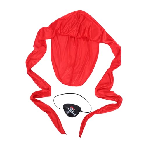 HONITANO 3 Satz Piraten Kostümset mit Kopftuch Piratenhut Augenklappe Leichtes Komfortables Zubehör für Halloween Geburtstagsfeiern Karneval und Rollenspiele von HONITANO