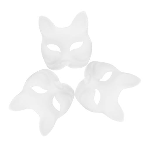 HONITANO 3 Stück DIY Fuchs Halbgesichts Masken aus Weißem Papier zum Bemalen Elastisches Band Unbemalte Masken für Halloween Karneval Cosplay und Kreative Bastelprojekte HONITANO 3 Stück DIY Fuchs Halbgesichts Masken aus Weißem Papier zum Bemalen Elastisches Band Unbemalte Masken für Halloween Karneval Cosplay und Kreative Bastelprojekte von HONITANO
