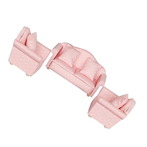 HONITANO 3 Stück Dreiteilige Sofagarnitur Schmuckausstellung Mini-Sofa Desktop-Ornament Sofamodell Aus Holz. Desktop- Zubehör Für Spielhausmöbel Ringständer Rosa Stoff HONITANO 3 Stück Dreiteilige Sofagarnitur Schmuckausstellung Mini-Sofa Desktop-Ornament Sofamodell Aus Holz. Desktop- Zubehör Für Spielhausmöbel Ringständer Rosa Stoff von HONITANO