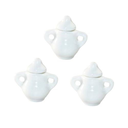 HONITANO 3 Stück Mini- -Teekrug-Dekore puppenhauszubehör 1 Puppenhausdekoration im Maßstab 12 Mini-Zuckertopf zuckerdose Miniatur-Zuckertöpfe aus Porzellan Mini-Teekannen Keramik Weiß HONITANO 3 Stück Mini- -Teekrug-Dekore puppenhauszubehör 1 Puppenhausdekoration im Maßstab 12 Mini-Zuckertopf zuckerdose Miniatur-Zuckertöpfe aus Porzellan Mini-Teekannen Keramik Weiß von HONITANO