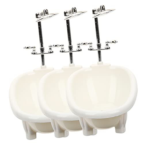 HONITANO 3 Stück Miniatur Badewanne für Puppenhaus Teiliges Zubehör für Mini Häuser Detailreiche Badewanne für Puppen Dekorationsaccessoire für Miniatur Enthusiasten von HONITANO