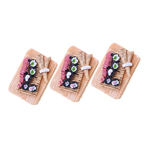 HONITANO 3 Stück Miniatur-Food-Spiel Requisiten Mini-verzierung Küche Geschirr Mini-Modell Mit Festem Essen Winziges -kit Künstliches Mini-Essen Miniaturszene Harz von HONITANO
