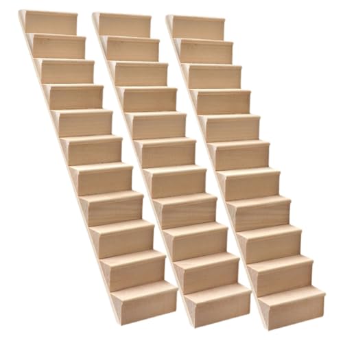 HONITANO 3 Stück Miniaturtreppe: Holz 1:12 DIY Treppenzubehörmodell Ohne Armlehne Für Puppenhaus-miniaturhaus-szenendekorationen HONITANO 3 Stück Miniaturtreppe: Holz 1:12 DIY Treppenzubehörmodell Ohne Armlehne Für Puppenhaus-miniaturhaus-szenendekorationen von HONITANO