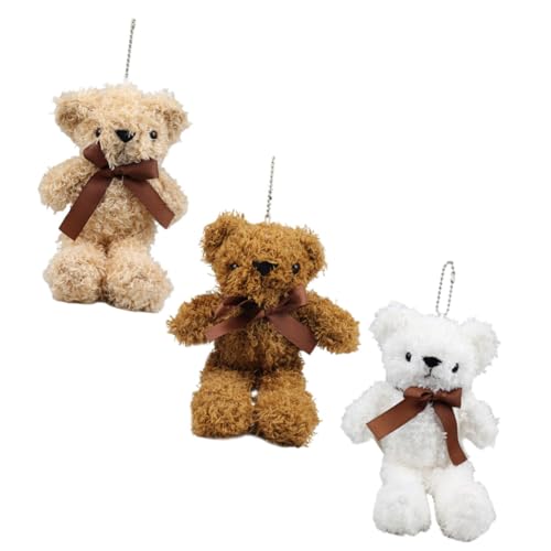 HONITANO 3 Stück Plüsch Bär Schlüsselanhänger Rucksack Anhänger Weiche Kuscheltier Taschen Charms in Braun Gelb für Taschen Dekoration HONITANO 3 Stück Plüsch Bär Schlüsselanhänger Rucksack Anhänger Weiche Kuscheltier Taschen Charms in Braun Gelb für Taschen Dekoration von HONITANO