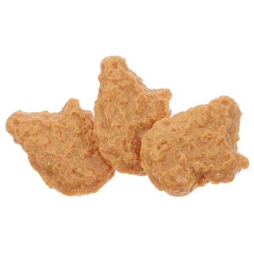 HONITANO 3 Stück Realistisches Teiliges Fake Chicken Nugget Modell aus PVC Detailgetreu Gestaltete Deko für Küche Restaurant Miniaturhäuser und Food Displays Vielseitig Einsetzbar als von HONITANO