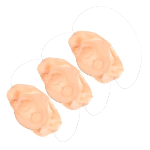 HONITANO 3 Stück Schweinenase Schweinsnase Stützschweinnase Cosplay Prop Nasenschmuck Falsche Nase Zubehör -Cosplay Kostümzubehör Tierische Nase Beige Emulsion von HONITANO
