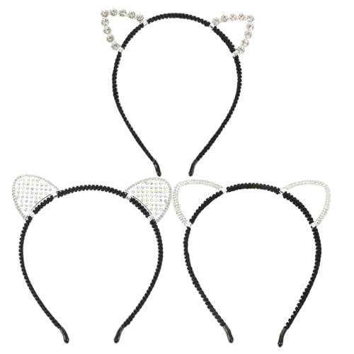 HONITANO 3 Stück Teiliges Cat Ear Haarreif mit Funkelnden Strasssteinen Stabiler Haarklammer Rutschfest Modisch für Halloween Cosplay und Partyaccessoire HONITANO 3 Stück Teiliges Cat Ear Haarreif mit Funkelnden Strasssteinen Stabiler Haarklammer Rutschfest Modisch für Halloween Cosplay und Partyaccessoire von HONITANO