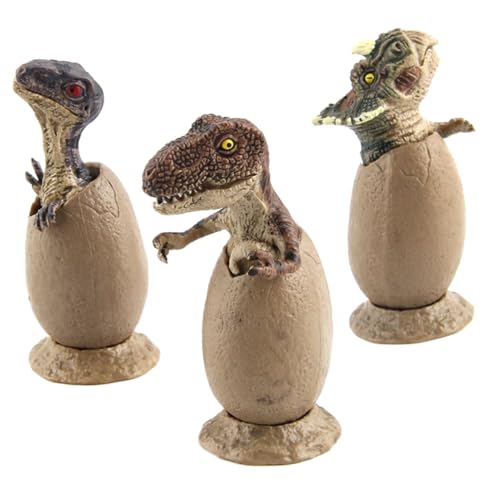HONITANO 3 Stück Teiliges Dinosaurier Eier Modell Halb Geschlüpft mit Realistischem Design Detailreiche Dinosaurier Figuren für Geschenk und Dekorative Schreibtisch Wohnraumgestaltung von HONITANO