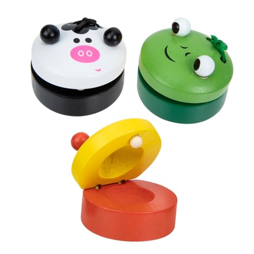 HONITANO 3 Stück Teiliges Holz castagnetten Bunte Percussion Musikinstrumente für Frühe Musikalische Früherziehung Sichere Hautfreundliche Spielzeuge für Jungen und Mädchen Ab Jahren von HONITANO