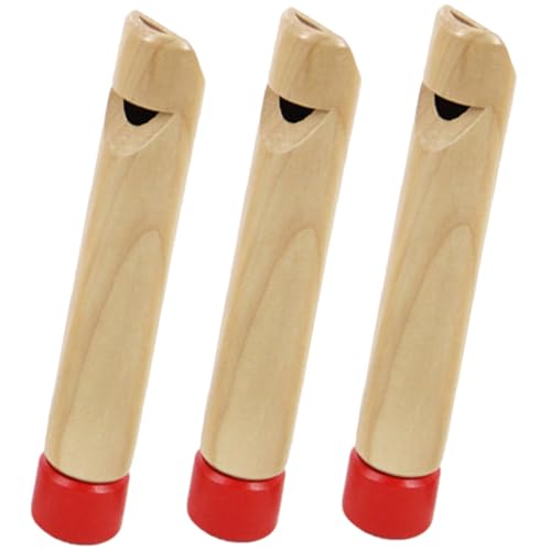 HONITANO 3 Stück Teiliges Holzpfeifen für Pädagogische Holzpfeifen mit Klarem Leicht und Sicher Fördert Hörentwicklung und Musikalisches Interesse als für Jungen und Mädchen von HONITANO