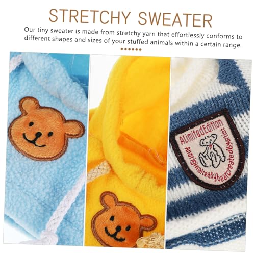 HONITANO 3 Stück Teiliges Plüschbären Puppenbekleidung mit Dehnbarem Strickpullover und Kapuzenjacke Stylische Mini Outfits für Kuscheltiere Vielseitig Passend und Komfortabel von HONITANO