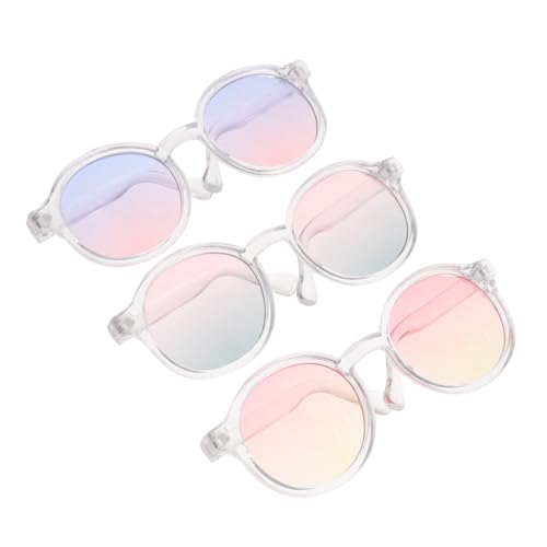 HONITANO 3 Stück Teiliges Puppenbrillen Leichte Doll Sunglasses in Gelb Grün Einfache Handhabung Langlebig als Puppen Dress Up Zubehör und Fotorequisite für Puppen von HONITANO