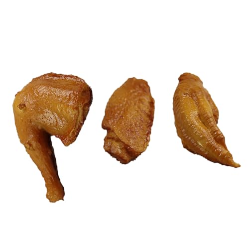 HONITANO 3 Stück Teiliges Realistisch Aussehende Lebensmittelmodelle Hähnchenflügel Mittelgelenk Trommelstock und Hühnerfüße aus Kunststoff als Dekoration und Fotorequisite von HONITANO