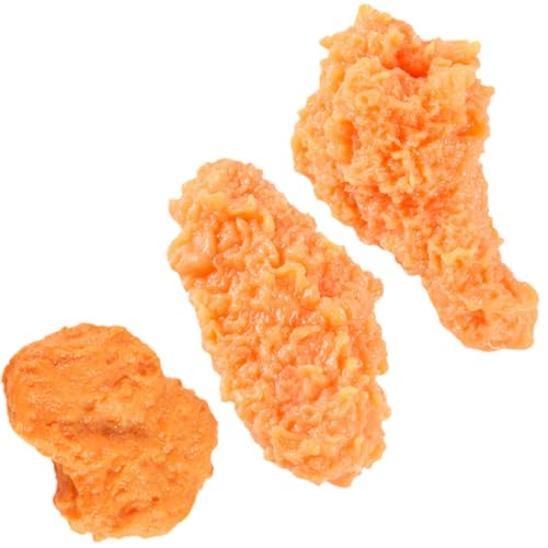 HONITANO 3 Stück Teiliges Realistisches Hähnchenmodell aus Detailgetreue Simulation von Gebratenem Hähnchen Stabiles Material für Küchendekoration Fotografie und Display Kindersicher von HONITANO