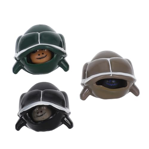 HONITANO 3 Stück Teiliges Squeeze Kleine Stressabbau Schildkröten Figurinen in Schwarz und Grün Leichtes Tragbares Quetschtier für Klassenzimmer Sensorisches Fidget Toy für Jungen und von HONITANO
