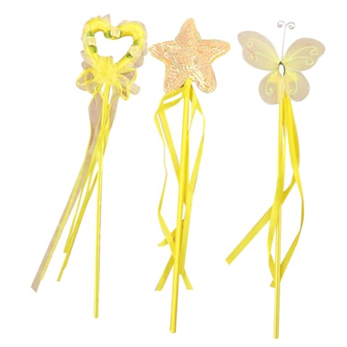 HONITANO 3 Stück Zauberstäbe mit Herz und Design für Geburtstagsfeiern und Cosplay Gelb Glitzernde Deko für Unvergessliche Kinderpartys HONITANO 3 Stück Zauberstäbe mit Herz und Design für Geburtstagsfeiern und Cosplay Gelb Glitzernde Deko für Unvergessliche Kinderpartys von HONITANO