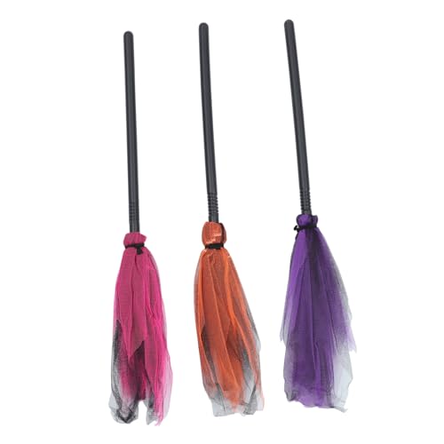 HONITANO 3 Stücke Teiliges Hexenbesen Halloween Kunststoffbesen mit Mesh Stiel Bunte Hexenbesen Party Dekoration Cosplay Zubehör für Halloween Karneval Kostüm HONITANO 3 Stücke Teiliges Hexenbesen Halloween Kunststoffbesen mit Mesh Stiel Bunte Hexenbesen Party Dekoration Cosplay Zubehör für Halloween Karneval Kostüm von HONITANO
