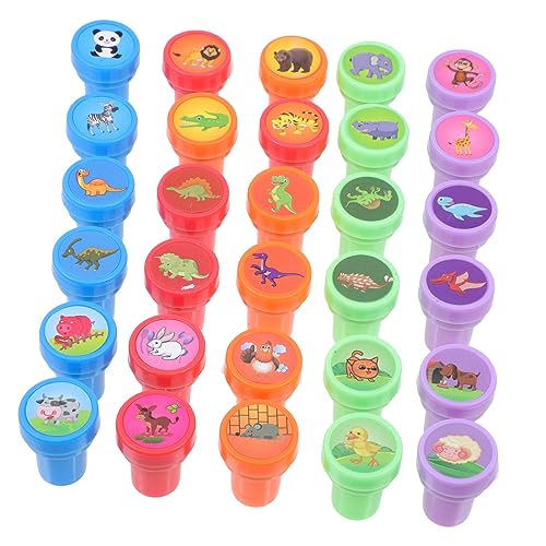HONITANO 30 Stück Cartoon-Stempel Für Scrapbook-Stempel Für Tiermusterstempel Robbenspielzeug Für Kinderstampfer Entzückende Robbenspielzeuge Plastik von HONITANO