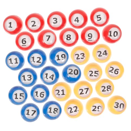 HONITANO 30 Stück Teiliges Bunte Lotteriebälle aus Robustem Kunststoff Nummerierte Raffle Balls für Bingo Spiele Party Event Requisiten Lichtechte Langlebige Kugeln für Ziehungen und von HONITANO