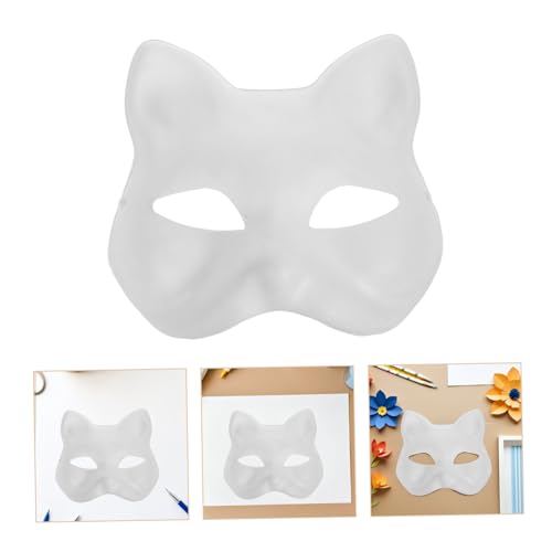 HONITANO 30 Stück Teiliges Weiße Katzenmasken zum Bemalen Leichte DIY Tiermasken mit Elastischem Band Unbemalte Maskenrohlinge für Karneval Kostüm Party Maskerade und HONITANO 30 Stück Teiliges Weiße Katzenmasken zum Bemalen Leichte DIY Tiermasken mit Elastischem Band Unbemalte Maskenrohlinge für Karneval Kostüm Party Maskerade und von HONITANO