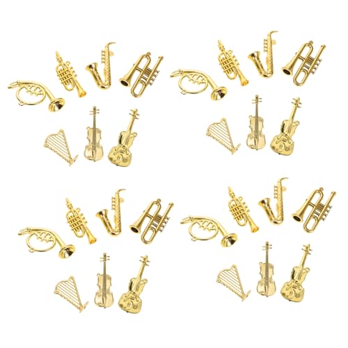 HONITANO 35 Stück Teiliges Mini-musikinstrumente Set aus Stabilem Kunststoff Detailreiche Miniaturen Wie Klavier Flöte Gitarre Posaune Vielseitig als Puppenhaus-zubehör und Festliche von HONITANO