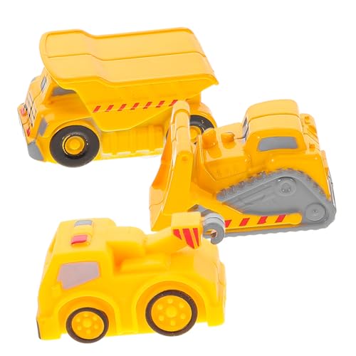 HONITANO 3Stücke Teiliges Auto Set für Bausatz mit Betonmischer Kran und Müllwagen Fördert Kognitive Entwicklung Feinmotorik Interaktives Outdoor für Kleinkinder von HONITANO