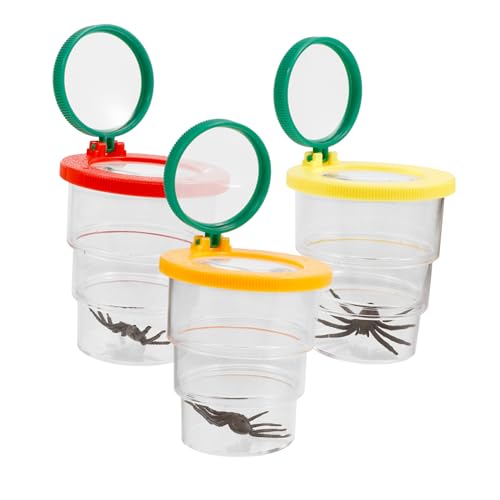 HONITANO 3Stücke Teiliges Insektenbeobachtungsset mit Lupe Tragbare Vergrößerungsbox für Sammeln und Untersuchen von Insekten im Garten Belüftung für Optimale Bedingungen von HONITANO
