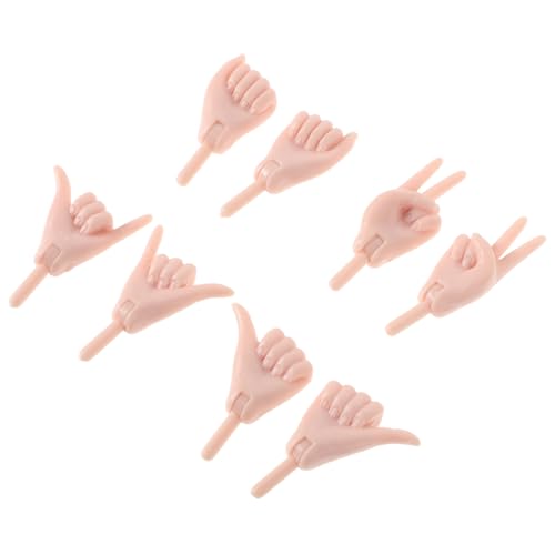 HONITANO 4 Paar Puppenhand Set Zubehör Puppen Bastelbedarf Puppenherstellung Puppenhaus Ornament Mini Hände Streich Winzige Werkzeuge Mini Puppenzubehör Winzige Hände PVC Beige von HONITANO