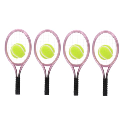 HONITANO 4 Sätze Miniatur Tennis Set Puppenhaus Deko mit Realistischen Tennisschläger und Bällen aus Kunststoff Detailgetreues Mini Sportzubehör für Basteln und Miniaturlandschaften HONITANO 4 Sätze Miniatur Tennis Set Puppenhaus Deko mit Realistischen Tennisschläger und Bällen aus Kunststoff Detailgetreues Mini Sportzubehör für Basteln und Miniaturlandschaften von HONITANO