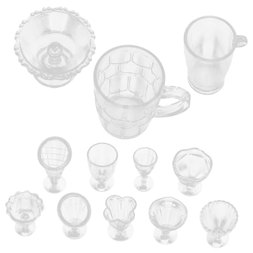 HONITANO 4 Satz Teiliges Miniatur Eisbecher Dekorative Miniaturbecher aus Detailreiche Mini Cup Modelle für DIY Bastelprojekte Puppenhaus Zubehör Farbenfrohe Miniatur für Kreative von HONITANO