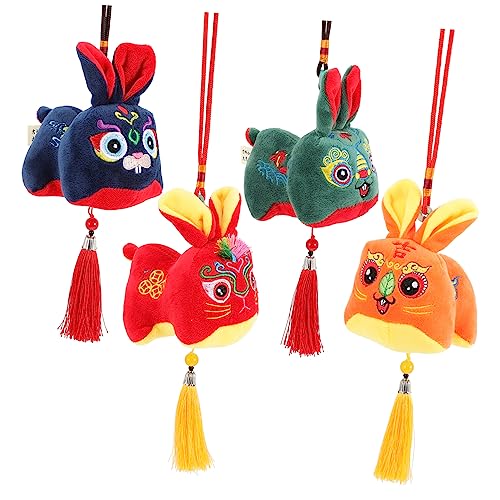 HONITANO 4 Stück Ausgestopftes Hasenspielzeug Figur Puppe Kaninchen Plüschtier Geburtstag Plüschtier Plüschtiere Plüschmodell Plüschspielzeug Mini Stoffhase Knuddelig Pp Baumwolle von HONITANO