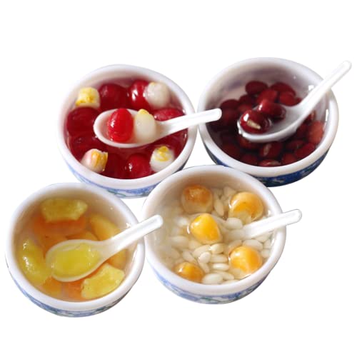 HONITANO 4 Stück Chinesische Dessertdekoration Dessert Modellzubehör Mini Ornament Mini Rollenspiel Mini Dekorationen Miniatur Dessert Mini Zubehör Mini von HONITANO