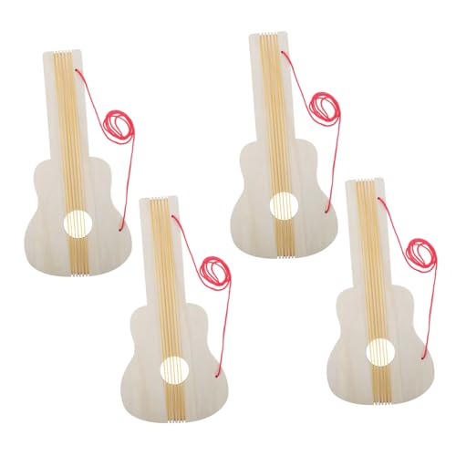 HONITANO Holzgitarre Für Jungen Und Mädchen 4-teiliges Gitarren-bastelset Für Jungen Und Mädchen Musikspielzeug Für Den Kindergarten von HONITANO