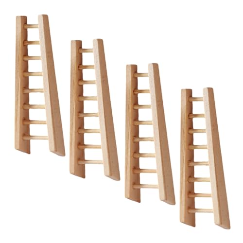 HONITANO 4 Stück Maßstab aus Natürlichem Holz Langlebige Mini Stufenleiter für Puppenhäuser Vielseitig Einsetzbar in Miniaturlandschaften Elegante DIY Möbelrequisite für Sammler und von HONITANO