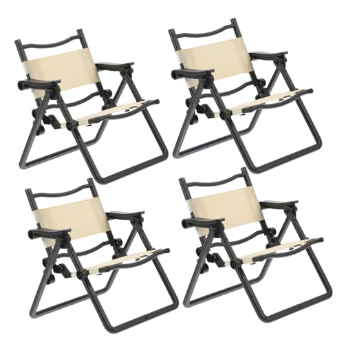 HONITANO 4 Stück Mini-Klappstuhl Puppe Klappstuhl Modelle Stühle für Partyveranstaltungen Miniatur-Stuhlmodell Miniatures Dollhouse Furniture Miniatur-Stuhl-Requisite Mini-Strandkorb von HONITANO