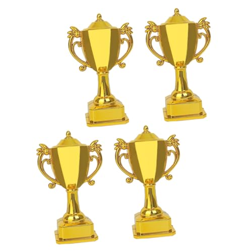 HONITANO 4 Stück Puppenhaus Mini Goldene Trophäe Modell 4tlg Winzig Trophäenmodell Für Turniere Lustig Miniaturen Party Klein Wettkampf-trophäe Trophäe Vergeben Plastik von HONITANO