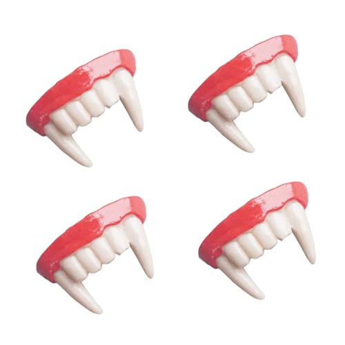 HONITANO 4 Stück Realistische Vampirzähne aus Resin Passend Langlebig und Sicherer Halt Komfortabel für Halloween Gothic-kostüme für Gruselpartys und Cosplay-Events von HONITANO