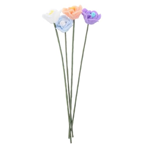 HONITANO 4stücke Miniatur Blumen Künstliche Rosen Für Miniaturlandschaften Deko Für Puppenhäuser Kreative Gestaltungsideen Für Kleine Gärten Und Tischdekorationen von HONITANO