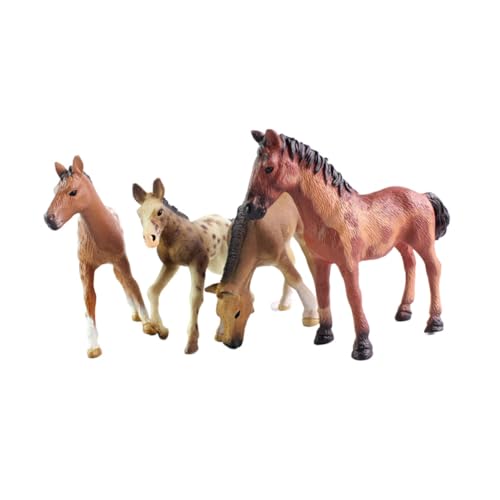 HONITANO 4 Stück Simulationspferd Miniatur Kinderspielzeug Pferdemodell Heimdekoration Pferdedekor Im Autoinnenraum Desktop-pferdeverzierung Indoor-pferdedekor Brown Plastik von HONITANO