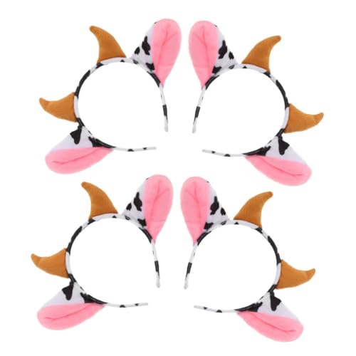 HONITANO 4 Stück Teiliges Cartoon Kuhhörner Haarreifen mit Elastischem Band Tierische Kostüm Accessoires für Karneval Themenpartys Bühnenauftritte und Geburtstagsfeiern Leichter und HONITANO 4 Stück Teiliges Cartoon Kuhhörner Haarreifen mit Elastischem Band Tierische Kostüm Accessoires für Karneval Themenpartys Bühnenauftritte und Geburtstagsfeiern Leichter und von HONITANO
