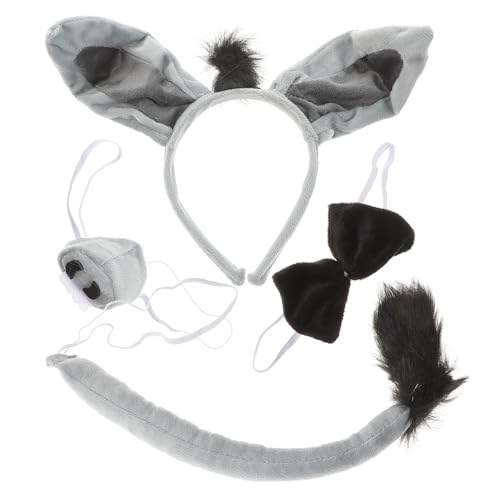 HONITANO 4 Stück Teiliges Esel Kostüm Cosplay Donkey Headband mit Nase Fliege für Halloween Party Fotorequisite Niedliches Tierkostüm HONITANO 4 Stück Teiliges Esel Kostüm Cosplay Donkey Headband mit Nase Fliege für Halloween Party Fotorequisite Niedliches Tierkostüm von HONITANO