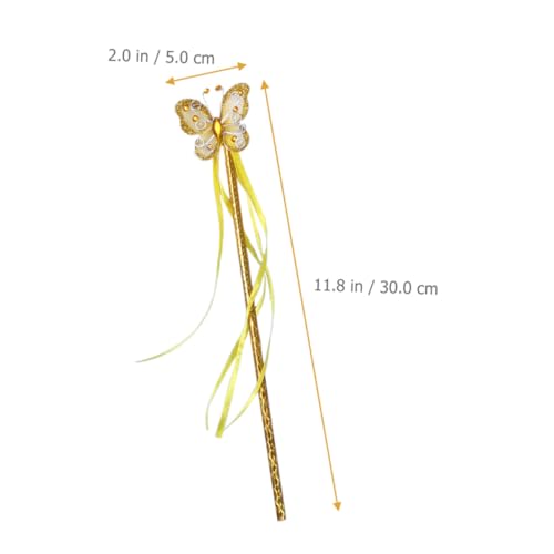 HONITANO 4 Stück Teiliges Feenstab Mädchen Schmetterlingsförmig Glitzerndes Design mit Quaste Leuchtender Zauberstab für Kostüm Party Shower Geburtstag Cosplay in Violett Blau Gold von HONITANO