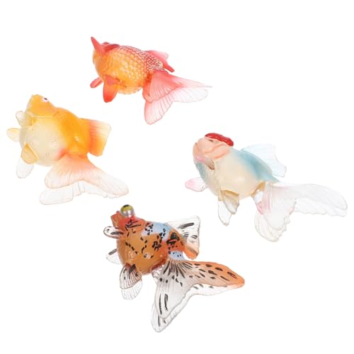 HONITANO 4 Stück Teiliges Goldfisch Modell Bunte Kleine Fischfiguren Realistische Aquarium Deko mit Glatter Oberfläche Sichere Terrarium Dekoration für Zuhause und Büro Leicht und HONITANO 4 Stück Teiliges Goldfisch Modell Bunte Kleine Fischfiguren Realistische Aquarium Deko mit Glatter Oberfläche Sichere Terrarium Dekoration für Zuhause und Büro Leicht und von HONITANO