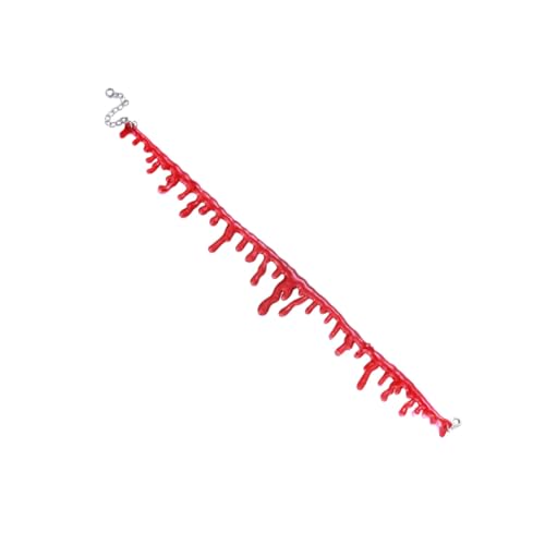 HONITANO 4 Stück Teiliges Gothic Halloween Schmuckset Rote Handgemachte Makeup Halsketten mit Blutflecken Blutkette Choker für Party Theater und Kostümaccessoire HONITANO 4 Stück Teiliges Gothic Halloween Schmuckset Rote Handgemachte Makeup Halsketten mit Blutflecken Blutkette Choker für Party Theater und Kostümaccessoire von HONITANO