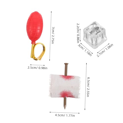HONITANO 4 Stück Teiliges Halloween Scherzset mit Realistischen Eiswürfeln Fake Nagel im Finger Wassersprüh Ring und Plastikspinne Vielseitige Spaß Requisiten für Halloween April Fools und HONITANO 4 Stück Teiliges Halloween Scherzset mit Realistischen Eiswürfeln Fake Nagel im Finger Wassersprüh Ring und Plastikspinne Vielseitige Spaß Requisiten für Halloween April Fools und von HONITANO