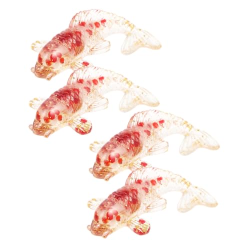 HONITANO 4 Stück Teiliges Kleine Koi Fisch Figuren aus Weißem Kristall mit Rotem Glas und Goldfolie Stabile Tischdekoration für Zuhause Büro und Geschenkidee HONITANO 4 Stück Teiliges Kleine Koi Fisch Figuren aus Weißem Kristall mit Rotem Glas und Goldfolie Stabile Tischdekoration für Zuhause Büro und Geschenkidee von HONITANO