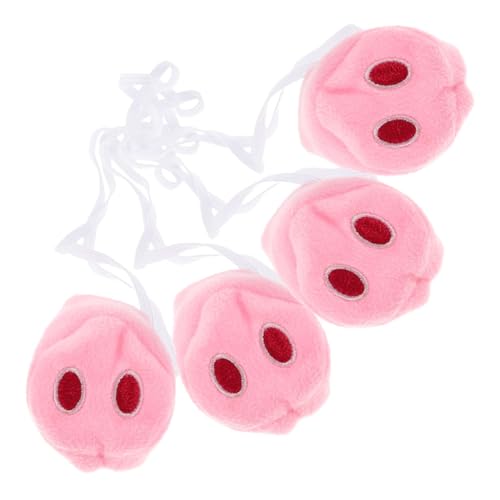 HONITANO 4 Stück Teiliges Kleine Realistische Schweinenasen Cosplay Tier Kostüm Zubehör Leicht und Bequem für Halloween Karneval Party Drinnen und Draußen von HONITANO