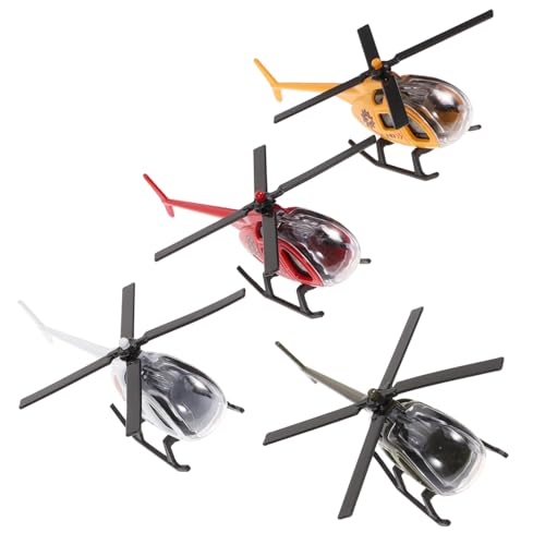 HONITANO 4 Stück Teiliges Metallflugzeug Modell mit Hubschrauber Realistische Mini Kampfjets Robuste Tischdeko für Jungen Detailreiche Einsatzfahrzeug Ornamente von HONITANO